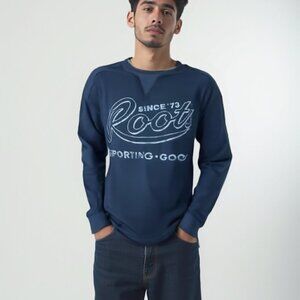 Roots Heritage Sporting Goods Crewneck | Gorpcore Streetwear Navy Pullover